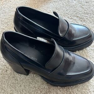 Madden Girl Chunky Black Platform Loafers